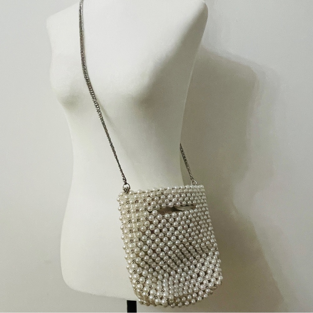 ZARA PEARL MINI BUCKET BAG
